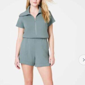 Spanx Air Essentials Half Zip Romper | Size L | NWT | MSRP $138 | Athleisure